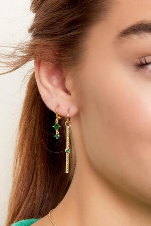 Boucles d'oreilles pendantes coeur - Collection Sparkle Rose & Or Cuivré h5 Image4